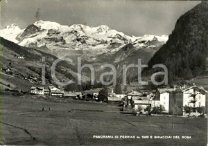 Cartolina originale da collezione 1961 AYAS AO Veduta frazione PERIASC con ghiacciai Monte ROSA Cartolina VG 1