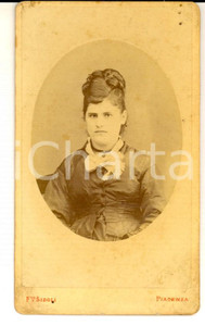 Fotografia d epoca originale 1880 ca ROMA Donna con acconciatura raccolta Foto Francesco SIDOLI CDV 1