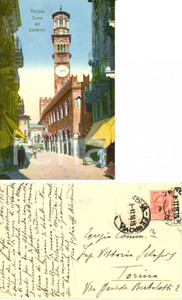 Autografo originale 1916 VERONA Torre Lamberti *Cartolina a Vittorio SCLOPIS dal figlio Alessandro 1