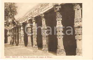 Cartolina originale da collezione 1935 ca MISSIONI ESTERE  MOUNT ABU INDIA Tempio di DILWAR Portico Cartolina 1