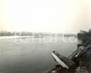 Fotografia d epoca originale 1973 VIGEVANO PV Veduta del TICINO con relitti sulle sponde Fotografia 1