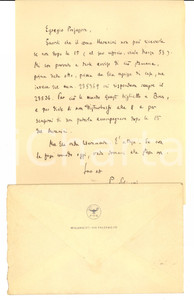 Autografo originale 1940 ca MILANO Edizioni TREVES Pio SCHINETTI rimanda appuntamento *AUTOGRAFO 1