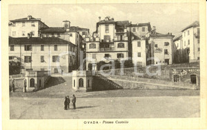 Cartolina originale da collezione 1940 ca OVADA AL Veduta panoramica Piazza CASTELLO Cartolina Publicità NECCHI 1