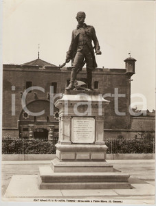 Fotografia d epoca originale 1935 ca TORINO Monumento a Pietro MICCA in via Cernaia Foto artistica ALINARI 1