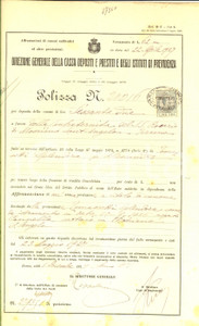 Documento originale, autentico 1927 MOSCIANO SANT ANGELO Polizza deposito Splendora TOMASSETTI a confraternita 1