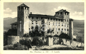 Cartolina originale da collezione 1937 CLES (TN) Veduta del castello del paese *Cartolina postale FP VG 1