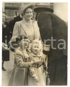 1954 HMNB PORTSMOUTH Child Prince CHARLES shaking hands with Sir Gordon HUBBACK