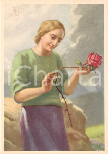 Cartolina originale da collezione 1955 ca FEMMINILITA  PURA Consolare: prima missione della donna Cartolina FG NV 1