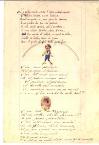 Documento originale, autentico 1890 ca DIALETTO MILANESE Canto dell infelice trovier e della bella Peppina RARO 1