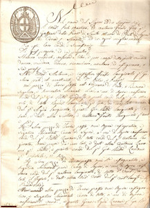 Documento originale, autentico 1798 PRATO SOPRA LA CROCE GE Vendita terreni GHIO 1