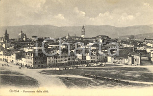 Cartolina originale da collezione 1920 ca PISTOIA Panorama della cittÃ  Cartolina postale ANIMATA FP NV 1