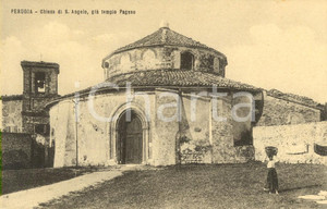 1915 ca PERUGIA Chiesa di SANT'ANGELO già tempio pagano *Cartolina ANIMATA FP NV