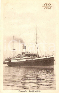 Cartolina originale da collezione 1930 ca MARINA MERCANTILE Piroscafo TAORMINA *Cartolina DANNEGGIATA 1