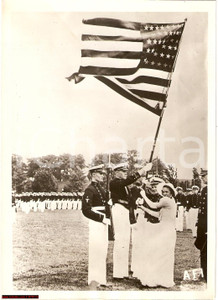 Fotografia d epoca originale 1941 USA Annapolis Naval Academy, consegna bandiera 1