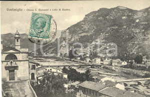 Cartolina originale da collezione 1910 VENTIMIGLIA IM Chiesa di SAN GIOVANNI e Colle di SIETRO Cartolina FP VG 1