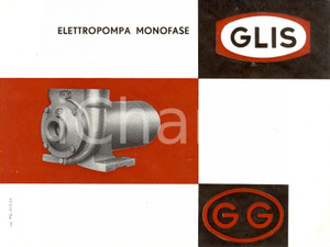 Materiale pubblicitario d’epoca 1960 ca VILLA CARCINA (BS) Fonderie GUIDO GLISENTI Elettropompa monofase GLIS 1