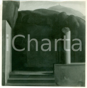 Fotografia d epoca originale 1934 VENEZIA BIENNALE Guido MARUSSIG Tomba antica Fotografia coeva del quadro 1