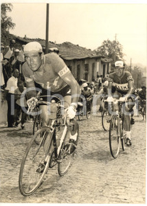 1957 CICLISMO TRE VALLI VARESINE Pierino BAFFI in gara - Foto 13x18 cm  Fotografia d'epoca con didascalia coeva.    CONDIZIONI: G (ma lieve sovraimpressione) FORMATO: 13x18 cm     originale e autentica 1