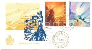 Materiale pubblicitario d’epoca 1969 REPUBBLICA SAN MARINO RIMINI con annullo filatelico BUSTA PRIMO GIORNO 1