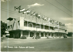 Cartolina originale da collezione 1958 VENEZIA LIDO Facciata del Palazzo del Cinema Cartolina FG VG 1