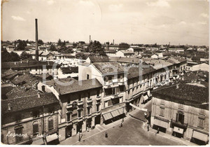 Cartolina originale da collezione 1953 LEGNANO (MI) Veduta aerea della cittÃ  *Cartolina animata DANNEGGIATA FG VG 1