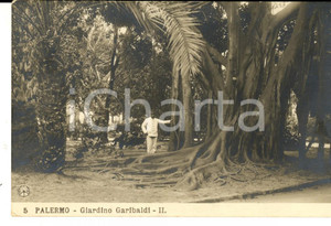 Cartolina originale da collezione 1913 PALERMO Giardino Garibaldi Cartolina DE ROMANO a Carolina MARSENGO BASTIA 1