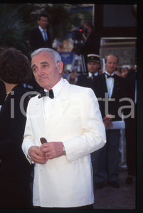 35mm vintage slide* 1990 CANNES Charles AZNAVOUR al Festival del Cinema (2)