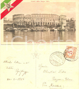Autografo originale 1916 POLA ISTRIA L Arena Autografo Giuseppe UBERTINI industriale PONZONE 1