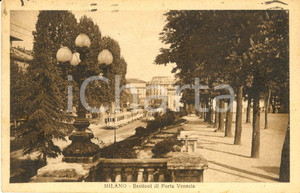 Cartolina originale da collezione 1930 MILANO Bastioni di Porta VENEZIA Cartolina ANIMATA con tram FP VG 1
