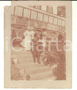 Fotografia d epoca originale 1900 ca VERBANIA PALLANZA Damigelle in arrivo a un matrimonio Foto DANNEGGIATA 1