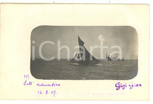 1907 ITALIA Navi solcano il Mare Adriatico *Fotocartolina 