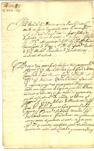 Documento originale, autentico 1657 SALUZZO CN Marcantonio LEONE vende stabili a Luigi SALUZZO di MONTEROSSO 1