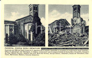 Cartolina originale da collezione 1944 PROPAGANDA RSI PADOVA Chiesa Eremitani distrutta dai bombardieri *Cartolina 1
