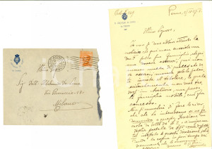 Manoscritto, lettera originale 1927 PARMA Regio Archivio di Stato  Lettera Giovanni DREI a Ildebrando DE LAMA 1