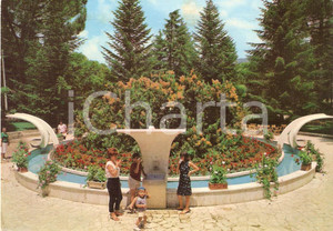 Cartolina originale da collezione 1971 FIUGGI FONTE FR Bicchiere di acqua termale alla FONTE ANTICOLANA Vintage 1