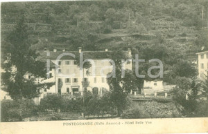 Cartolina originale da collezione 1930 BANNIO ANZINO VB L Hotel Belle Vue a PONTEGRANDE Cartolina FP VG 1