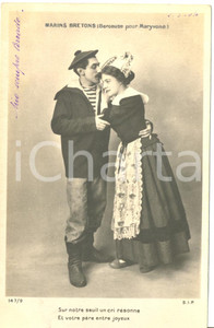 Cartolina originale da collezione 1904 Marins bretons   Berceuse pour MARYVONE  Sur notre seuil Postcard FP NV 1