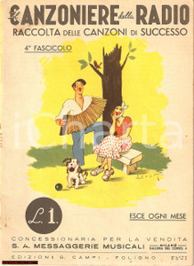 Libro, pubblicazione d'epoca 1940 MILANO Canzoniere della radio - Canzoni 4 fasc. MESSAGGERIE Musicali 1