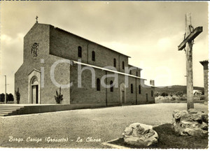 Cartolina originale da collezione 1960 CAPALBIO GR Frazione BORGO CARIGE Chiesa del CUORE IMMACOLATO FG VG 1