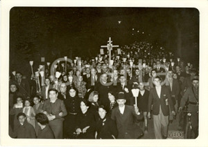 Fotografia d epoca originale 1939 ROMA Corteo 20.000 pellegrini per processione MADONNA DIVINO AMORE Foto 1
