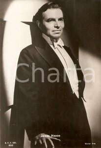 Cartolina originale da collezione 1950 ca CINEMA Actor James MASON wears a tuxedo *Cartolina FG NV 1