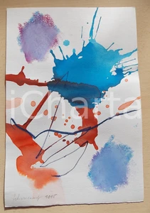 Opera d’arte autentica 2005 ARTE Paolo SCHIAVOCAMPO Paesaggio  Acquerello su carta FIRMATO 20x30 cm 1