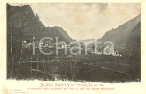 Cartolina originale da collezione 1900 ca BALLABIO SUPERIORE LC Veduta paese e GRIGNA meridionale VALSASSINA NV 1