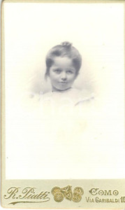 Fotografia d epoca originale 1900 COMO Ritratto di Clara CATELLI bambina Fotografia PIATTI 1