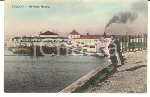 Cartolina originale da collezione 1920 ca TOULON (France) DÃ©fense Mobile ANIMATA *Cartolina FP NV 1