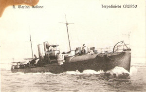 Cartolina originale da collezione 1910 ca MARINA MILITARE Regia nave CALIPSO Torpediniera d alto mare Cartolina 1