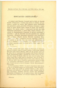 Libro, pubblicazione d epoca 1943 Giuseppe BILLANOVICH Boccaccio dettatore  Estratto 26 pp. 1