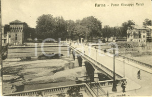 Cartolina originale da collezione 1920 ca PARMA Veduta del Ponte GIUSEPPE VERDI Cartolina ANIMATA FP NV 1