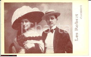 Cartolina originale da collezione 1920 ca LES ROBERT Napoli Cantanti duettisti  Cartolina postale 1