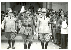 Fotografia d epoca originale 1939 NAPOLI Arrivo Missione Militare Spagnola per celebrazioni esercito italiano 1